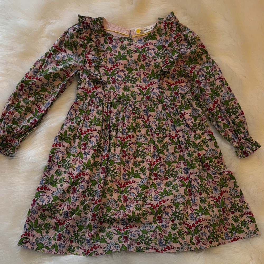 Mini Boden Multicolor Floral Long-Sleeve Dress size 7-8